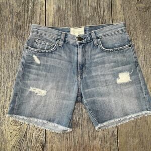 Current/Elliott Shorts SIZE 25 The Boyfriend Roll Short Frayed Hem Destroyed